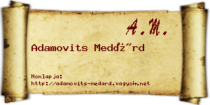 Adamovits Medárd névjegykártya